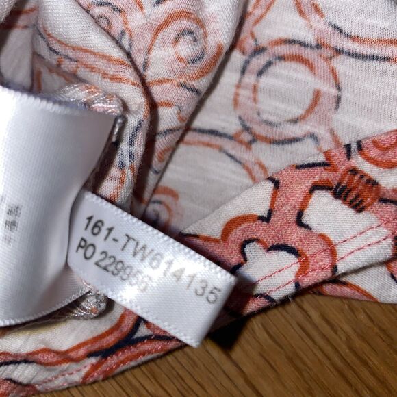 Tommy Bahama Mini Dress Size Small Pink White V Neck Short Sleeve Cotton Printed - Picture 8 of 9